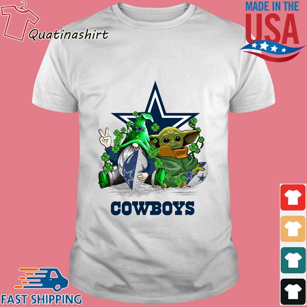 St.Patrick's day Gnome and Baby Yoda Dallas Cowboys shirt