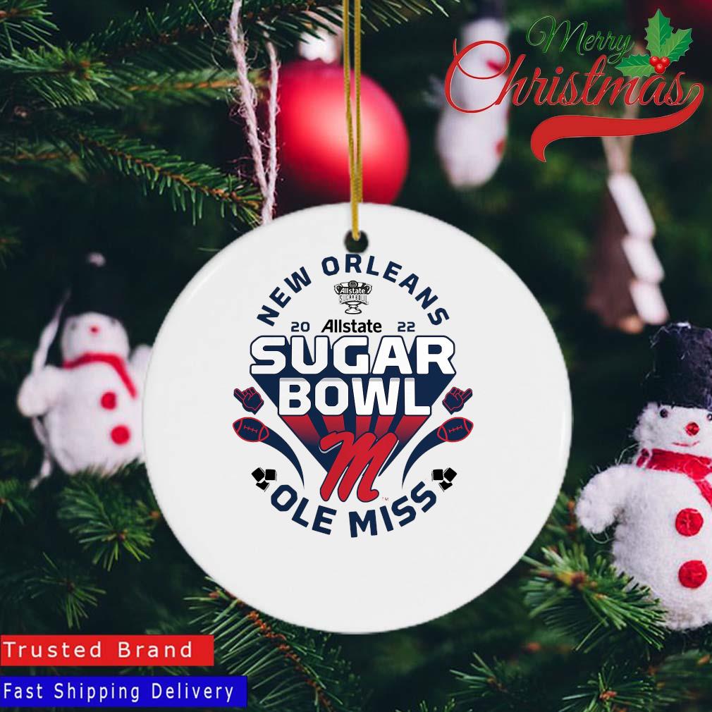 Christmas In New Orleans 2022 Ole Miss Rebels New Orleans 2022 Allstate Sugar Bowl Ornament,Sweater,  Hoodie, And Long Sleeved, Ladies, Tank Top