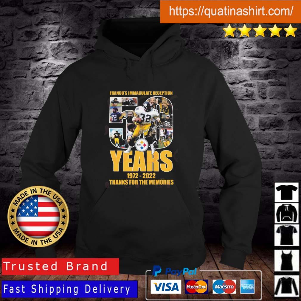 Franco's Immaculate Reception 50 years 1972-2022 signature shirt, hoodie,  sweater, long sleeve and tank top