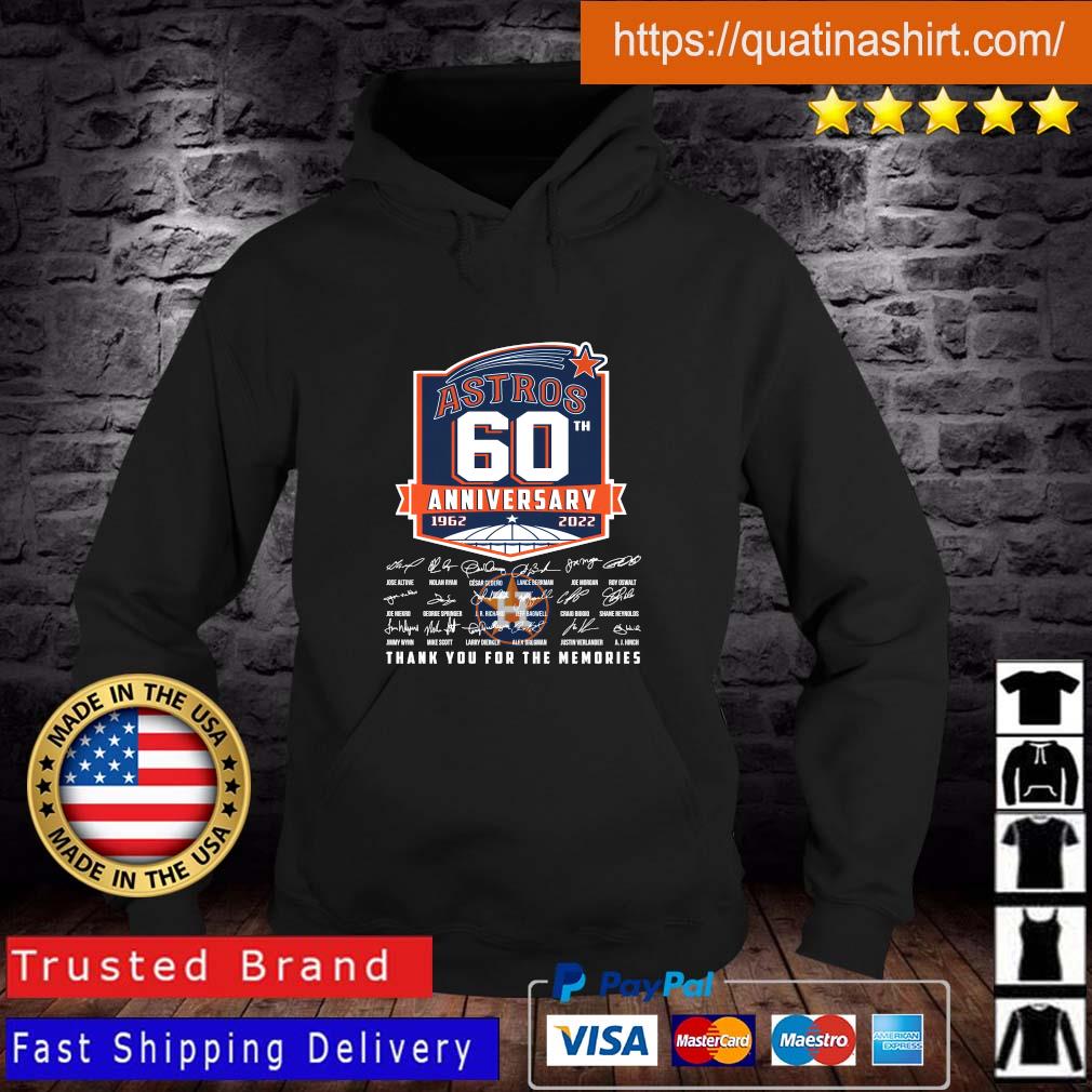 Houston Astros 60th anniversary 1962 2022 signatures thank you for the memories sweatshirt shirt