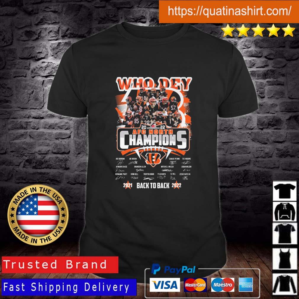 Official Cincinnati Bengals AFC North back 2 back champions 2021 2022 shirt,  hoodie, sweater, long sleeve and tank top