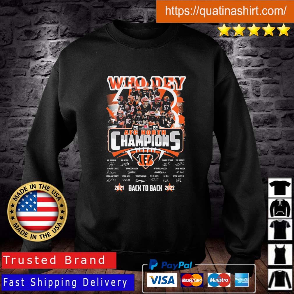 Cincinnati Bengals Who Dey Champion 2022 Signatures Shirt,Sweater