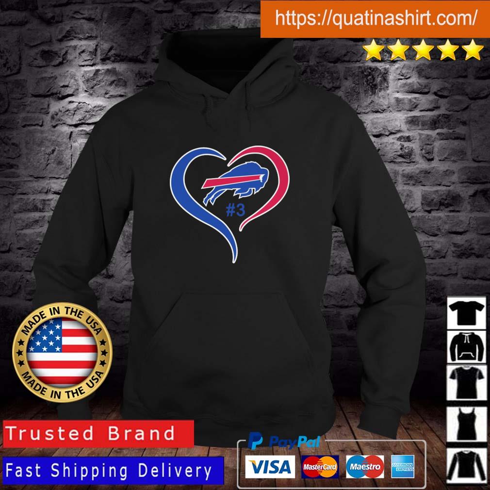 Buffalo Bills logo 3 Damar Hamlin in heart shirt, hoodie, sweater, long  sleeve and tank top