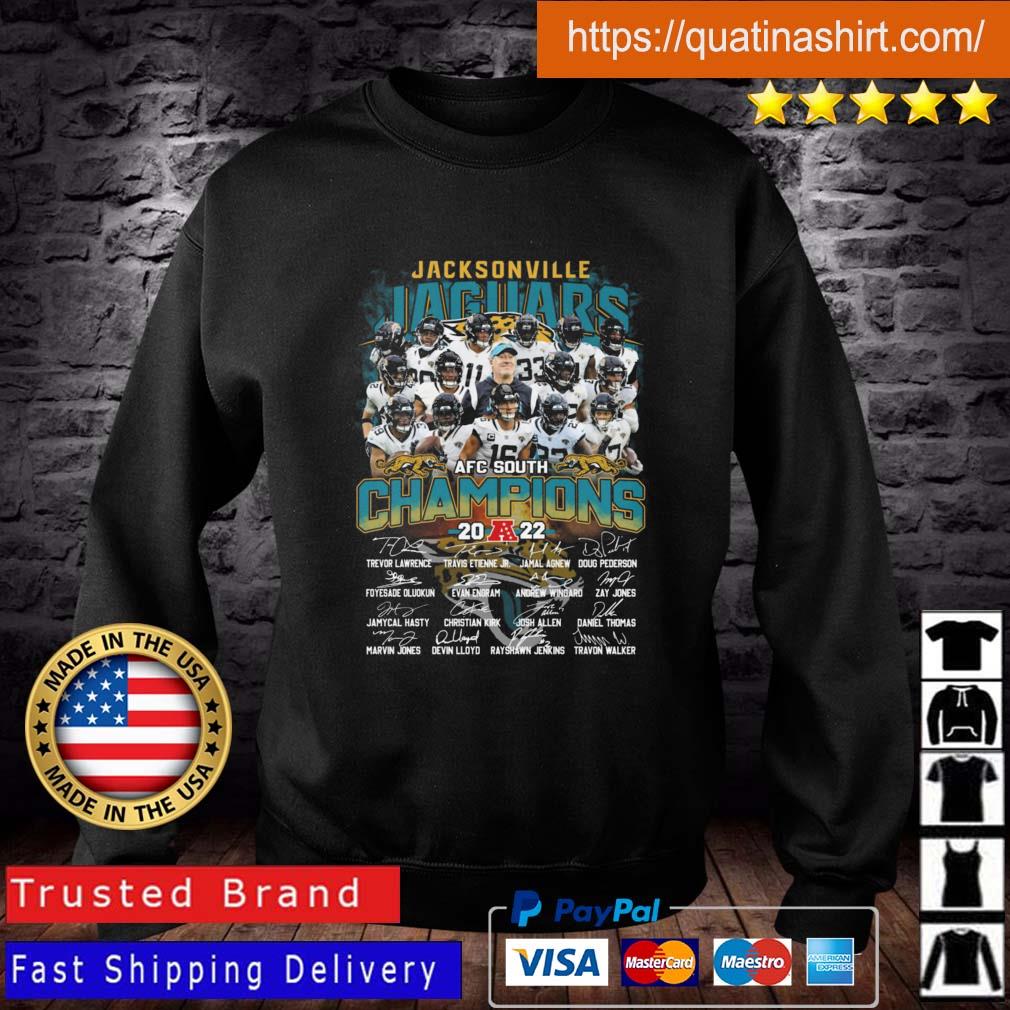 Jacksonville Jaguars 2022 AFC South Champions Signatures T-shirt - Kaiteez