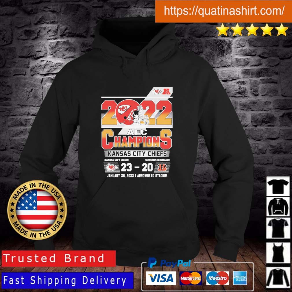 Kansas City Chiefs Vs Cincinnati Bengals 23-20 2022 AFC Champions shirt,  hoodie, sweater, long sleeve and tank top