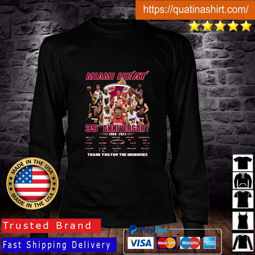 Miami Heat 35th Anniversary 1988-2023 Thank You For The Memories Signatures s Longsleeve