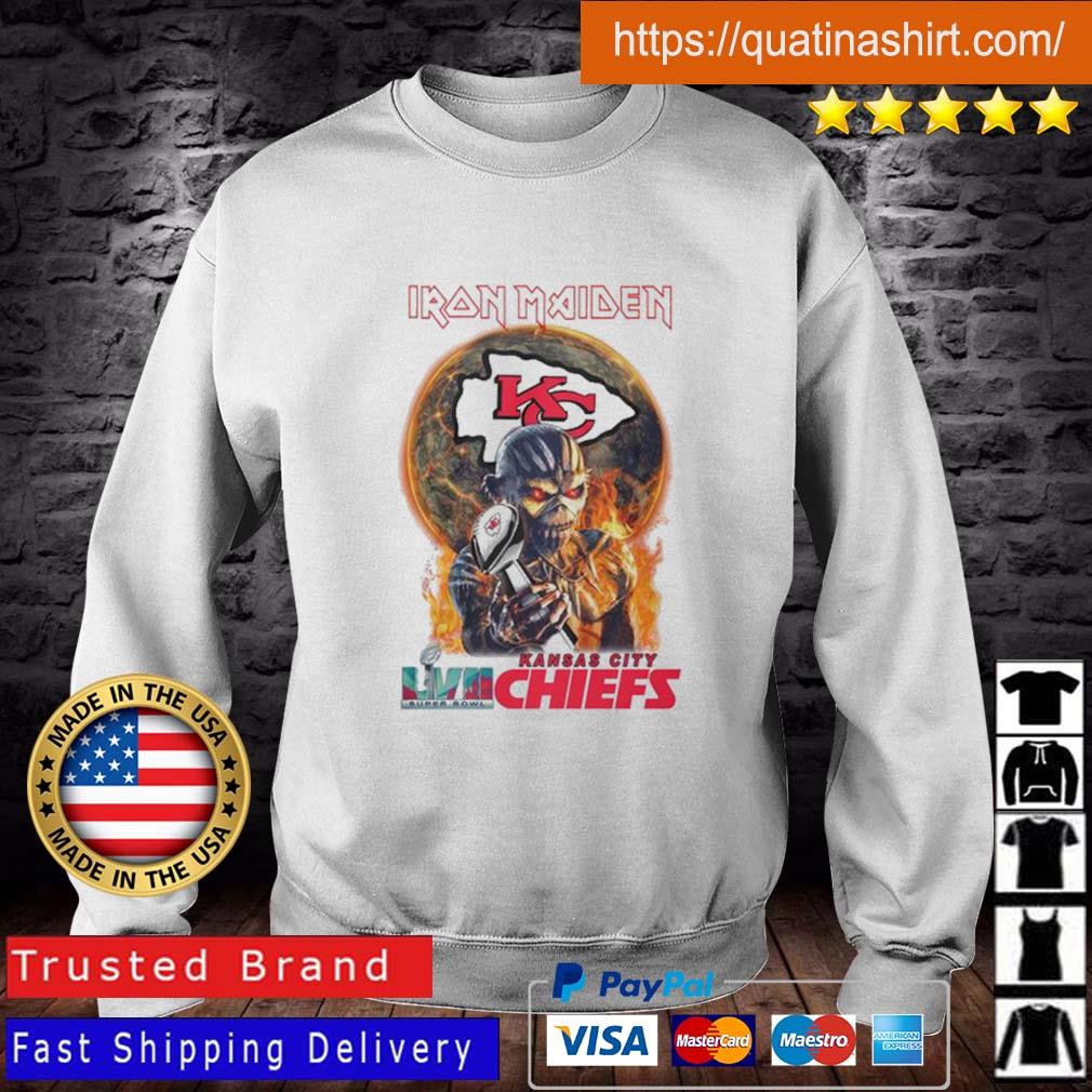 Iron Maiden Kansas city Chiefs LVII Super Bowl shirt, hoodie, sweater, long  sleeve and tank top