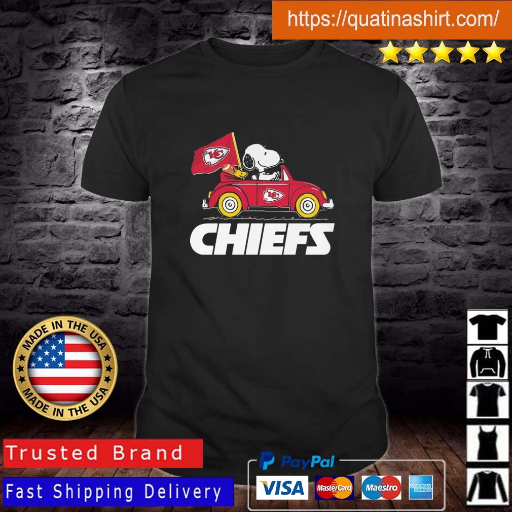 Kansas City Chiefs Super Bowl LVII 2023 Snoopy and woodstock driving car  shirt, hoodie, sweater, long sleeve and tank top