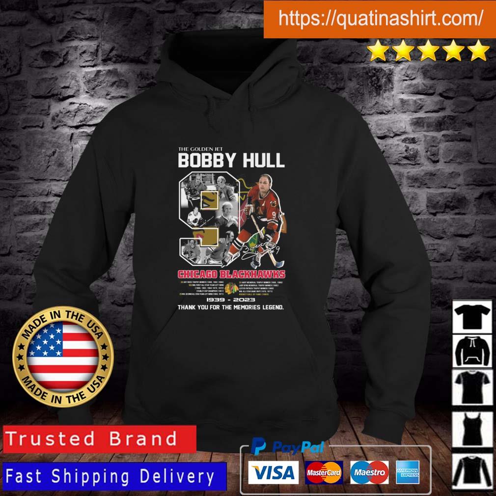 The Golden Jet Bobby Hull Chicago Blackhawks 1939 – 2023 Thank You For The Memories Legend Signature Shirt