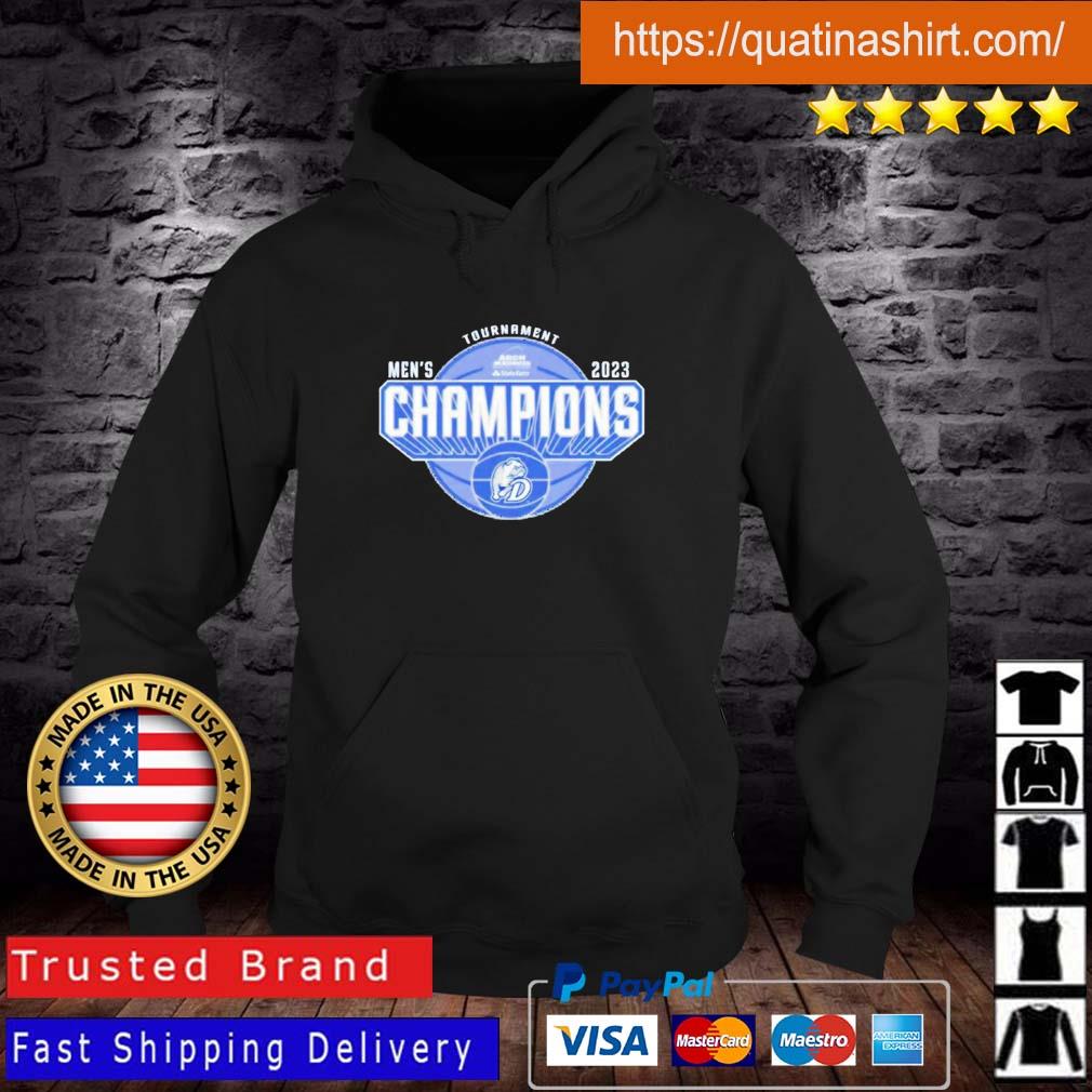 Drake Bulldogs Blue 2023 MVC Tournament Champions Shirt