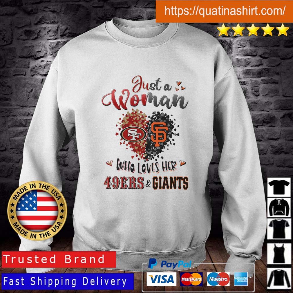 2023 Heart Just A Woman Who Loves Her Giants And 49ers shirt