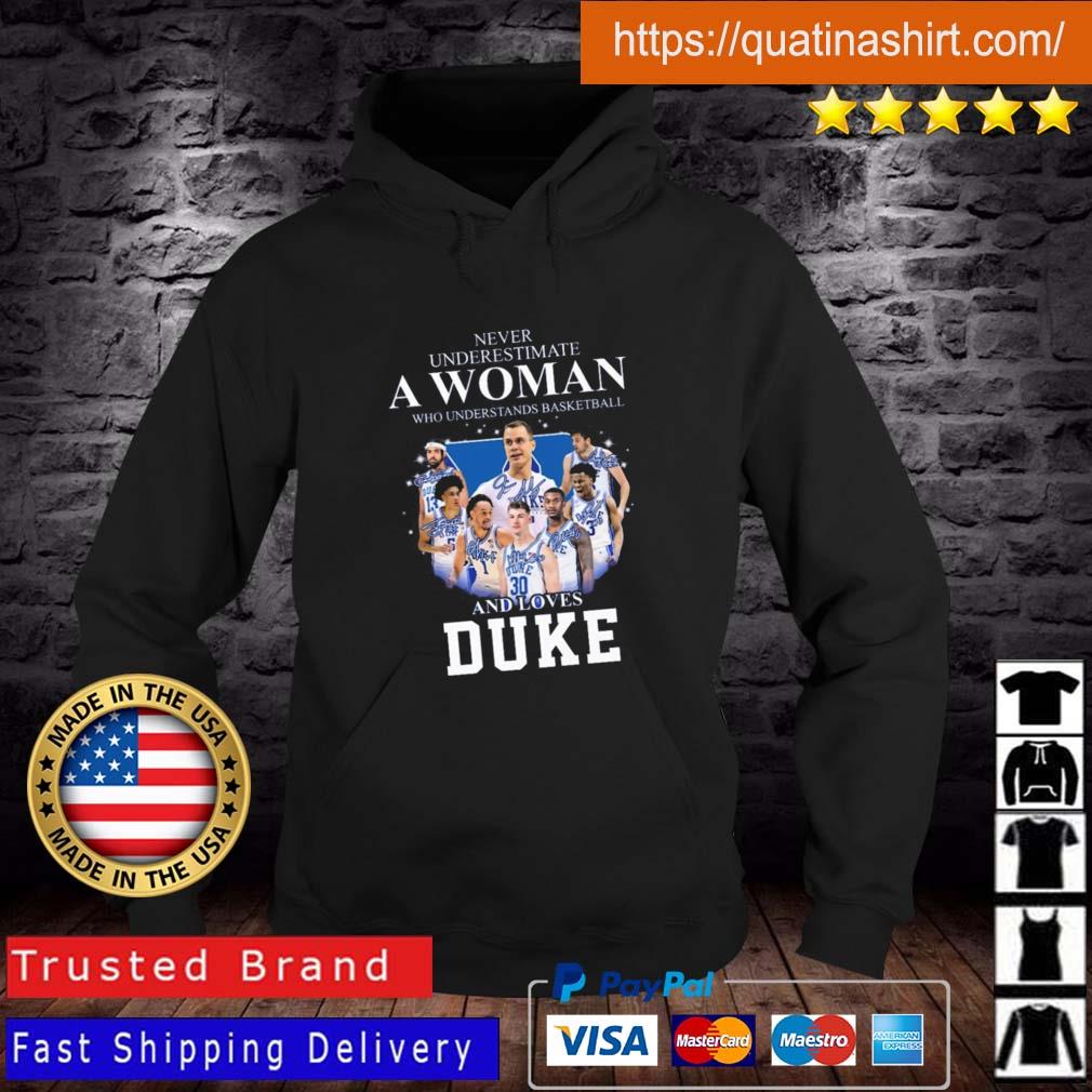 Never Underestimate A Woman Who Understands Basketball 13 30 And Loves Duke Shirt